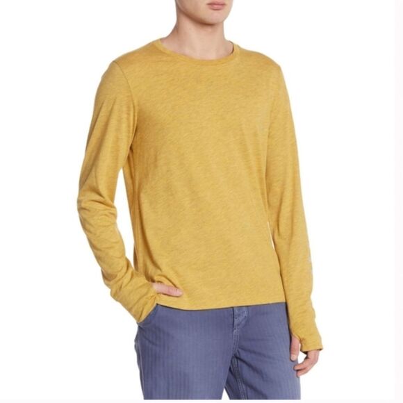 Burberry Marchston Yellow Long Sleeve Shirt Crewneck - Picture 1 of 9